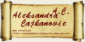 Aleksandra Čajkanović vizit kartica